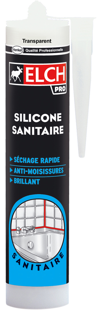 Mastic Silicone sanitaire translucide 300 ml ELCH PRO