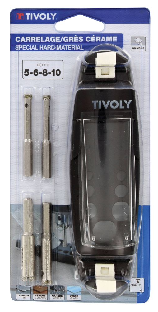 Foret Diamant TIVOLY 8 Mm - Pour Carrelage, Grès-cérame, Céramique - Perçage à Eau - Queue 3 Méplats - 8