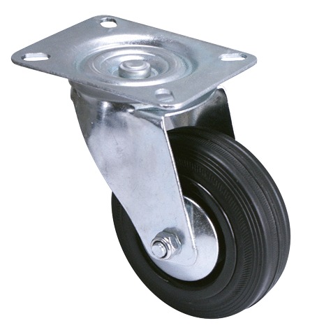 Mini Roulette Pivotante à Usage Intensif - Roue En Polyuréthane - Noir - De La Roue 50 Mm - Hauteur Totale 71 Mm - Capacité De Charge Maximum 100 Kg