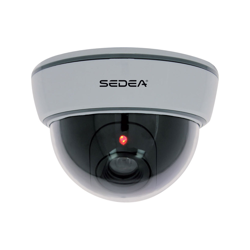 Caméra De Surveillance Factice Avec LED Clignotante - Dôme Blanc, Pour Intérieur/Extérieur, Dissuasion - 2