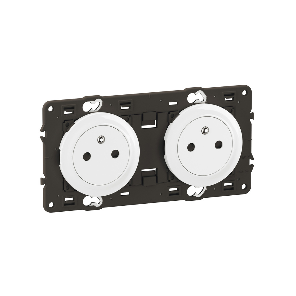 Prise de courant 2P+T affleurante SCHNEIDER Odace complète aluminium