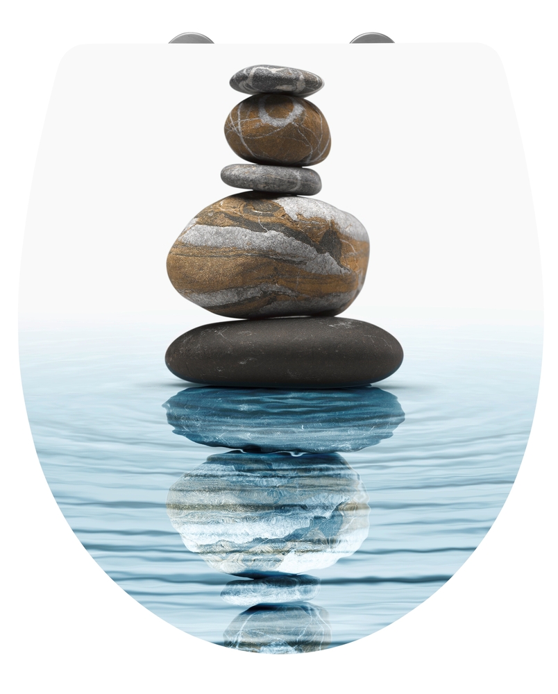 Abattant WC déclipsable Méditation en duroplastique avec freins de