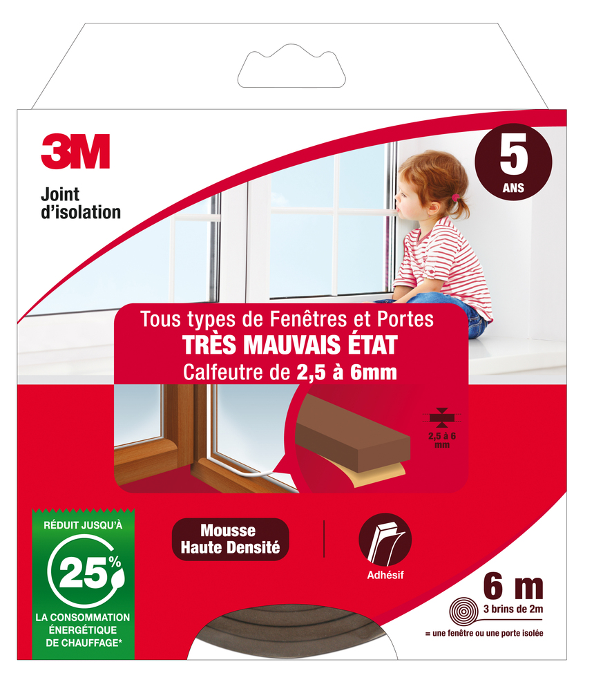 Joint d’isolation 6m marron très mauvais état - 3M