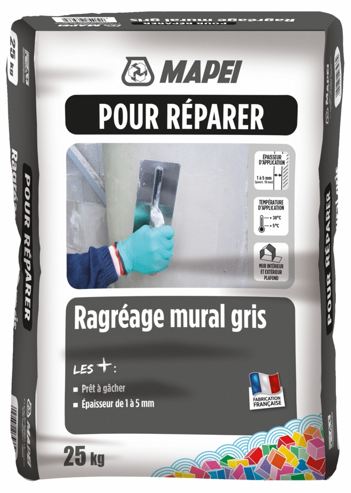 Ragréage mural gris 25 kg MAPEI 1220982 Matériaux et Gros