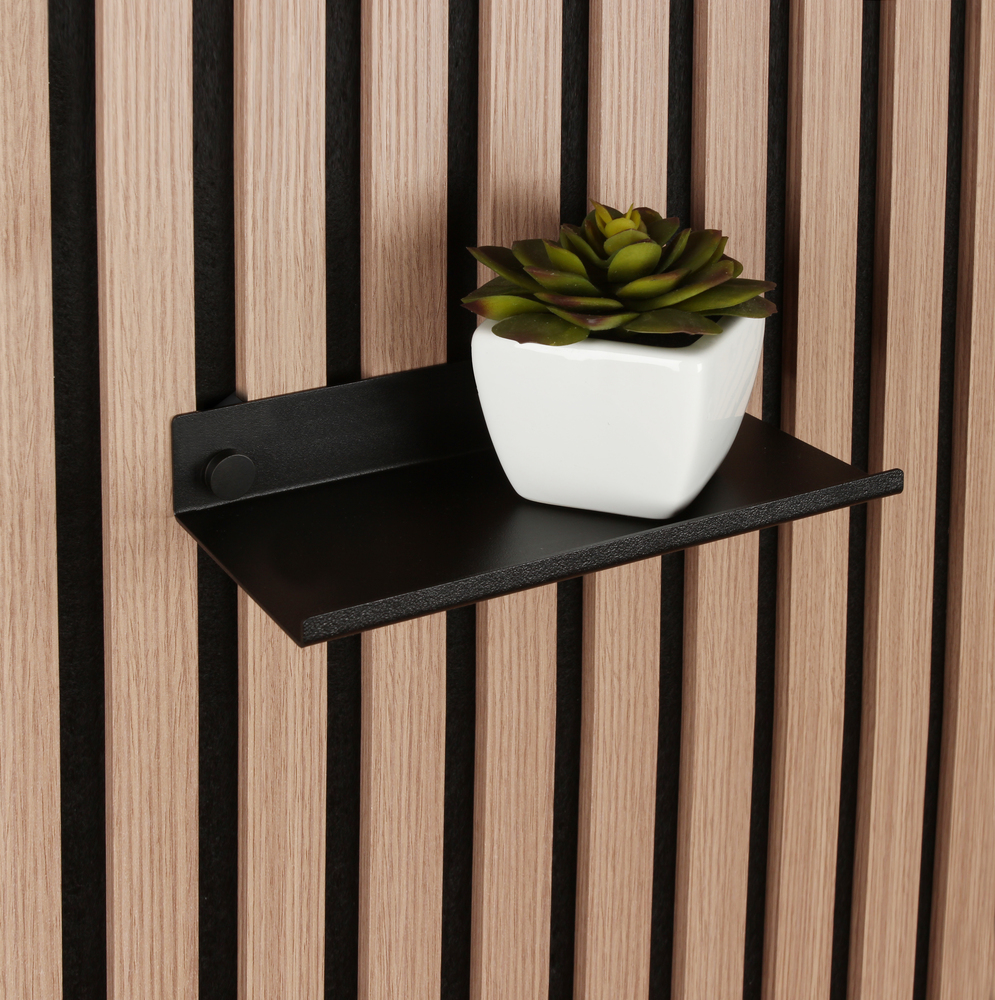 Étagère Noire avec Crochets - Accessoire pour Panneaux Muraux Acoustiques de Nordic Acoustics Étagère Noire avec Crochets - Accessoire pour Panneaux Muraux Acoustiques de Nordic Acoustics