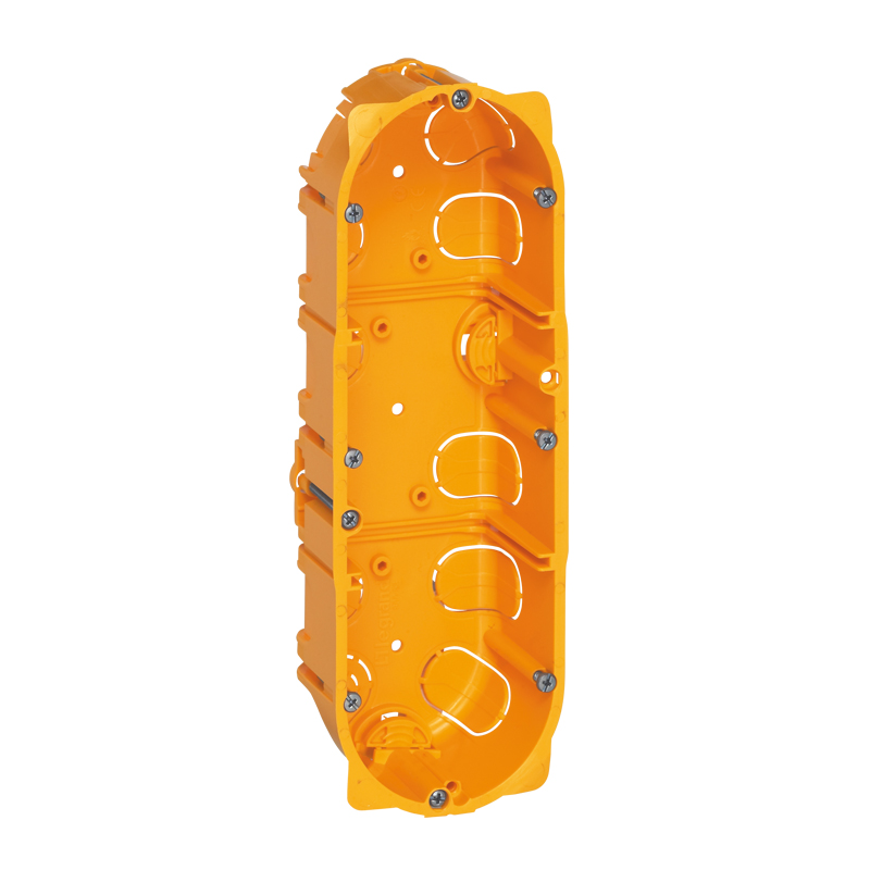 Boîte D’encastrement 3 Ports 68mm X 46mm – Intratec IP30, Orange, Résistante