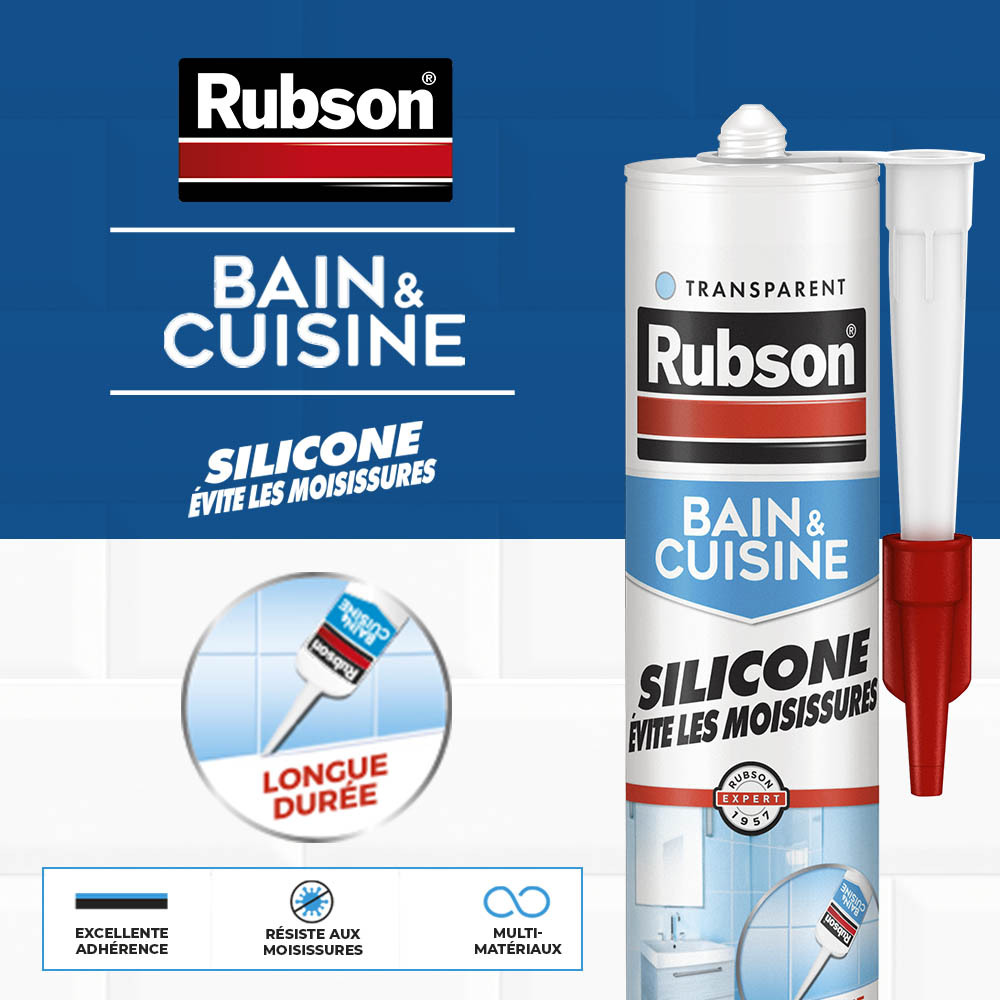 Fischer - Silicone Transparent Anti-moisissure Pour Sceller Les Fenêtres, Silicone Liquide 50 Ml