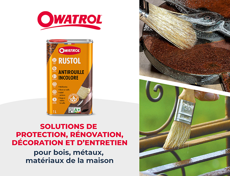 Antirouille pénétrant incolore RUSTOL 1 l - OWATROL, 363907, Peinture et  droguerie