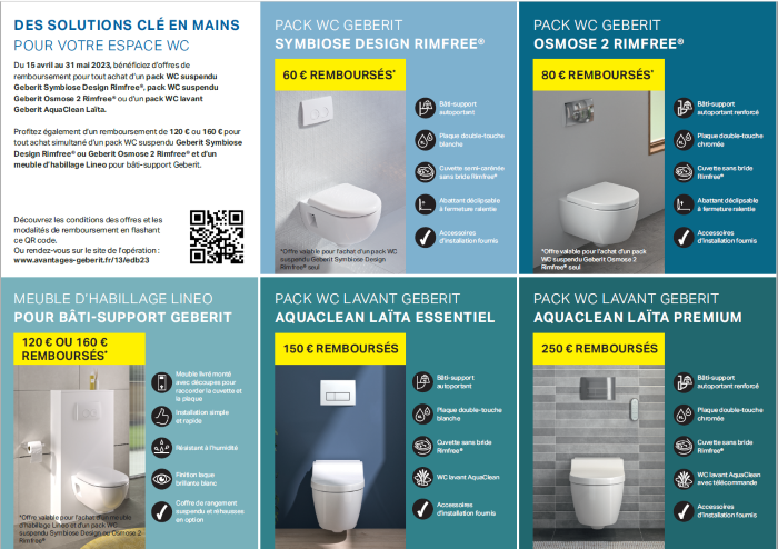 Pack WC suspendu GEBERIT pour offre de remboursement