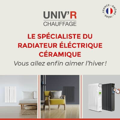 Radiateur électrique connecté inertie sèche 750W UNIV'R CHAUFFAGE Volupta  blanc