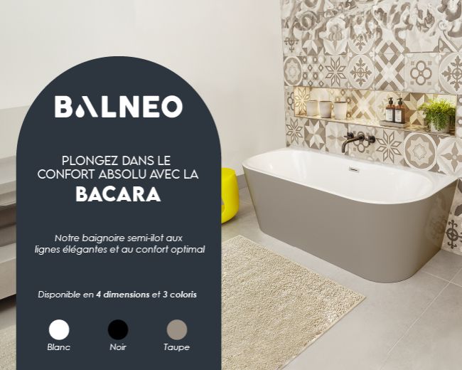 baignoire salle de bains semi îlot gamme bacara du fournisseur balnéo