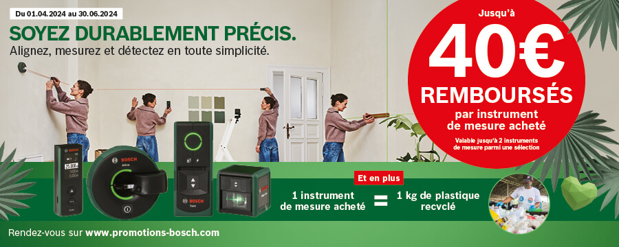 offre de remboursement pour tout achat d'un instrument de mesure de la marque bosch
