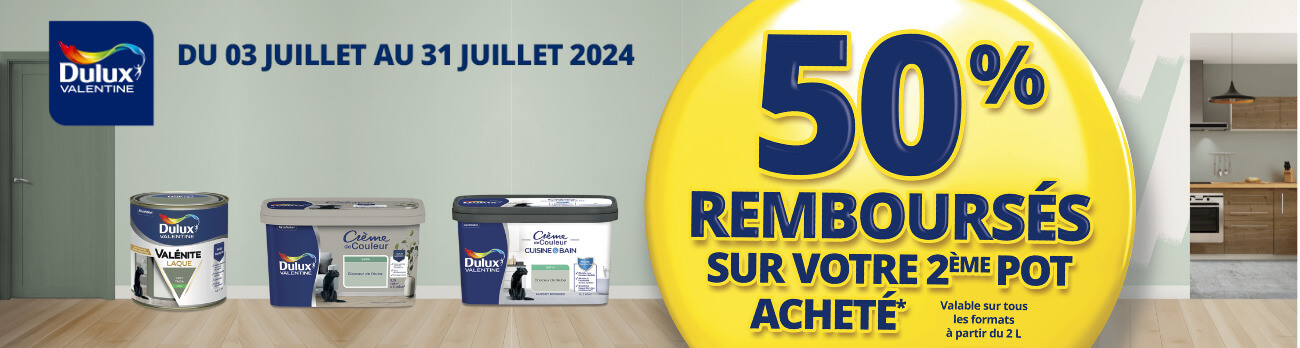 offre de remboursement akzo nobel dulux valentine 50% sur le 2&egrave;me pot achet&eacute;