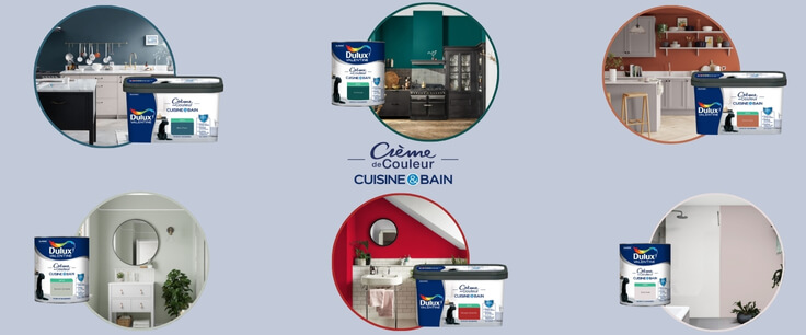peinture crème de couleur akzo nobel marque dulux valentine pour cuisine et salle de bains