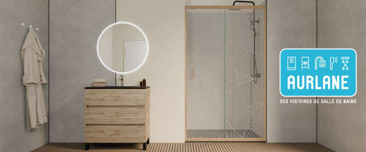 Porte de douche à l'italienne marque AURLANE