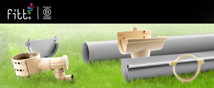 Gouttières et évacuations des eaux de la marque FITT
