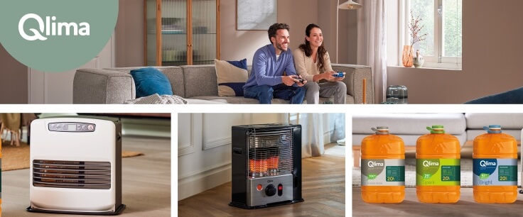 Chauffage d'appoint de la marque QLIMA : Poêle à pétrole, pétrole et accessoires