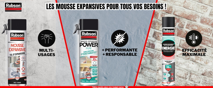 RUBSON Mousse expansive, silicones et mastics d'étanchéité