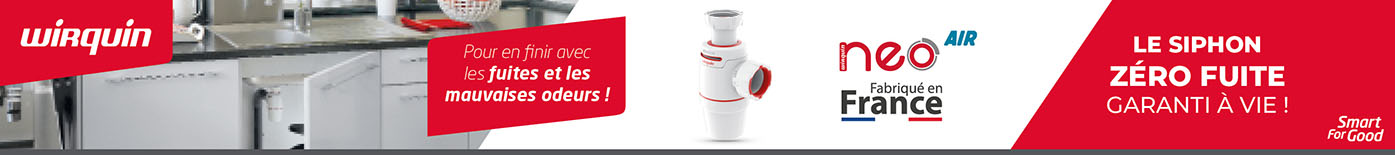 wirquin évacuation et vidage évier de cuisine neo air / siphon zéro fuite