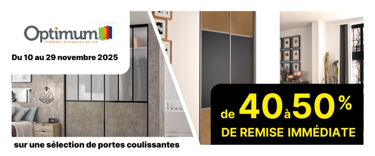 Promotion portes coulissantes OPTIMUM - Prenez rendez-vous avec un expert client