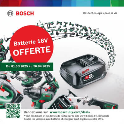 Offre BOSCH Batterie 18v offerte printemps 2025
