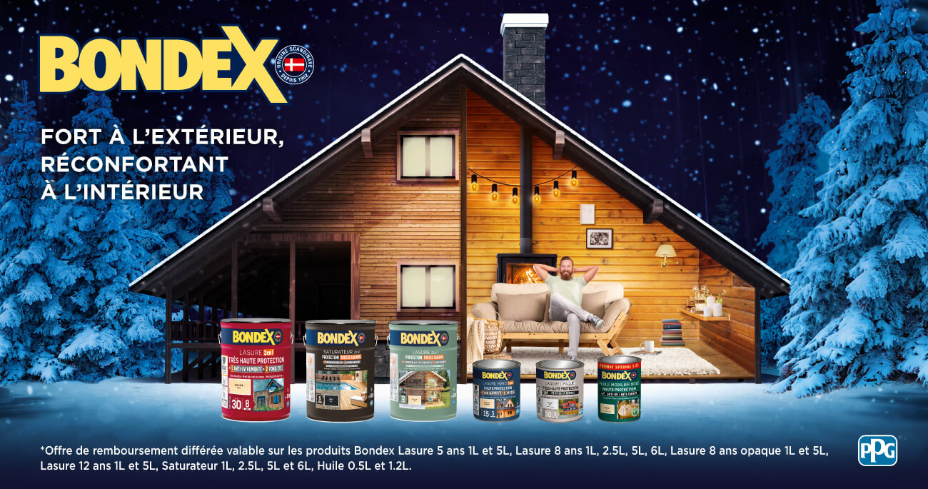 offre de remboursement pour tout achat de produits BONDEX
