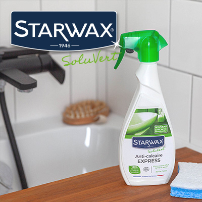 Entretien et nettoyage des WC et salle de bains marque STARWAX SOLUVERT