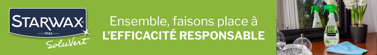 Entretien et nettoyage des vitres marque STARWAX SOLUVERT