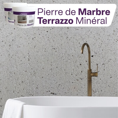 Gamme Pierre de marbre et Terrazzo minéral RESINENCE