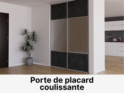 Porte de placard coulissante et rail