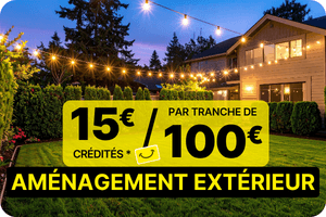 op&eacute;ration marques mars avril 2026 - 15&euro;/100&euro; jardin et am&eacute;nagement ext&eacute;rieur