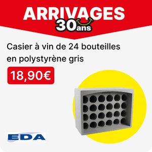 Voir le casier &agrave; vin de 24 bouteilles en polystyr&egrave;ne gris de la marque EDA