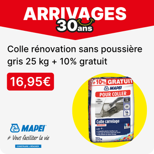 Colle r&eacute;novation sans poussi&egrave;re gris 25 kg + 10 % MAPEI