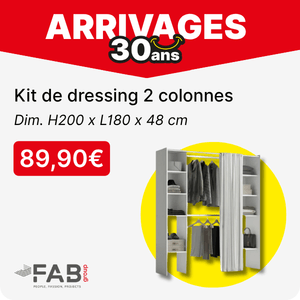 Kit de dressing 2 colonnes H200xL180x48cm - FAB