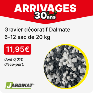 Gravier d&eacute;coratif Dalmate 6-12 sac de 20 kg - JARDINAT