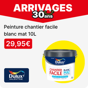 Voir la Peinture chantier facile blanc mat 10 L de la marque DULUX VALENTINE