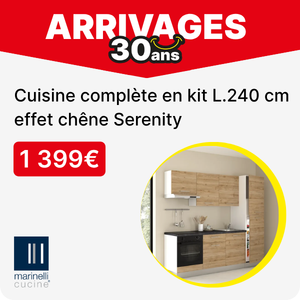 Cuisine compl&egrave;te en kit L.240 cm effet ch&ecirc;ne Serenity - MARINELLI CUCINE