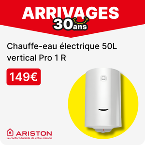 Chauffe-eau &eacute;lectrique 50L vertical Pro 1 R - ARISTON