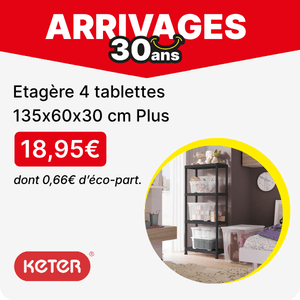 Voir l'&eacute;tag&egrave;re 4 tablettes 135x60x30 cm Plus de la marque KETER