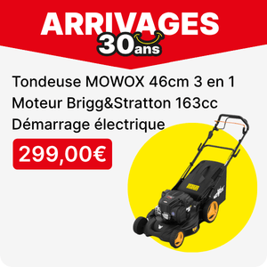 Voir la tondeuse MOWOX PM5167 SE-B - 46cm 3 en 1 - Moteur Brigg& Stratton 163cc - D&eacute;marrage &eacute;lectrique 