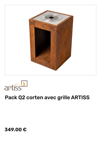 Pack Q2 corten avec grille ARTISS