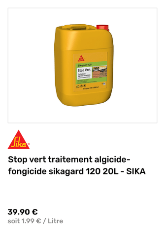 Stop vert traitement algicide-fongicide sikagard 120 20L - SIKA