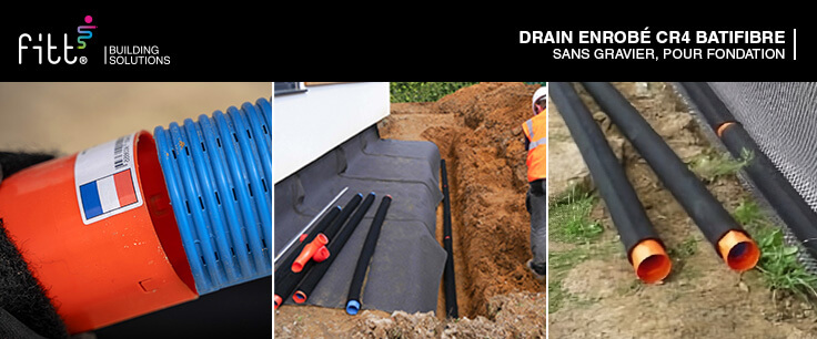 Drain de fondation Batifibre 2,5m sans gravier - FITT