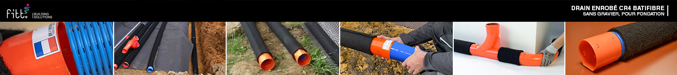 Drain de fondation Batifibre 2,5m sans gravier - FITT