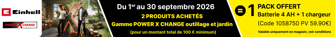 Offre EINHELL 2 produits achetés = 1 pack offert