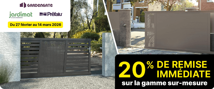 Promotion portails et portillons PREFALU, JARDIMAT et GARDENGATE Prenez rendez-vous avec un expert client