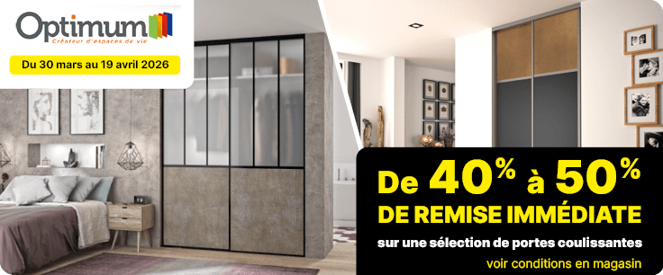 Promotion portes coulissantes OPTIMUM - Prenez rendez-vous avec un expert client