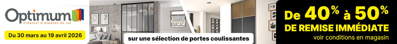 Promotion portes coulissantes OPTIMUM - Prenez rendez-vous avec un expert client