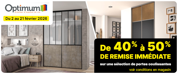 Promotion portes coulissantes OPTIMUM - Prenez rendez-vous avec un expert client