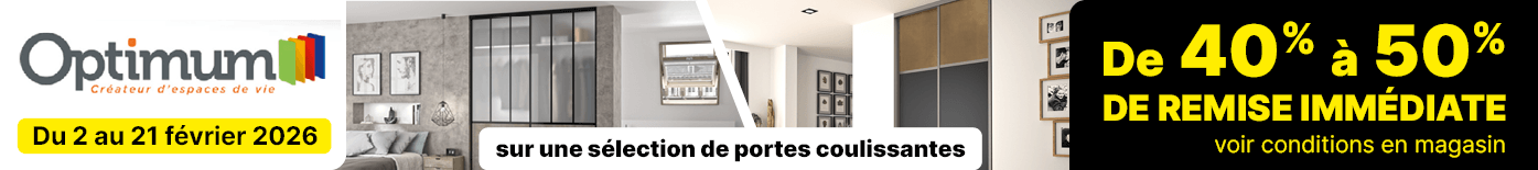 Promotion portes coulissantes OPTIMUM - Prenez rendez-vous avec un expert client